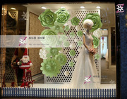 影楼婚礼婚庆橱窗布置背景道具花，大型卡纸花32朵组合