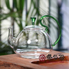 自慢堂茶壶耐高温玻璃壶早期绿把贵妃壶，内置滤网功夫茶具煮茶壶