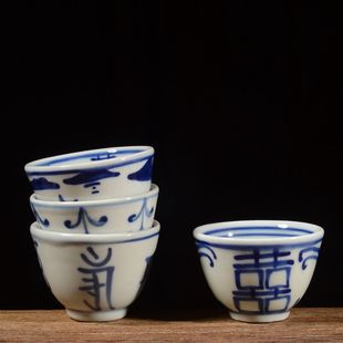 景德镇青花瓷仿古手绘陶瓷功夫茶具主人，杯小茶杯特色品茗杯