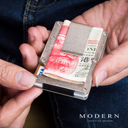德国MODERN航空铝制钱夹不锈钢卡夹男士金属钱夹创意时尚潮流