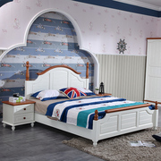 全实木床1.5米地中海，美式儿童公主床松木，白色主卧欧式床1.8双人床
