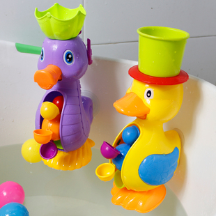 宝宝洗澡玩具套装大黄鸭子，水车转转乐儿童，戏水玩具水车女孩男孩