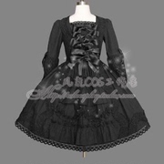 lolita宫廷洋装连身，长袖短裙蛋糕裙，全棉送钢纱裙撑可