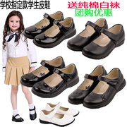 女童学生黑色皮鞋儿童表演出单鞋中大童礼服鞋公主花童鞋