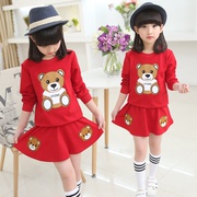 童装女童秋装套装2022韩版儿童春秋套裙小女孩运动裙子两件套
