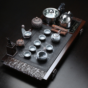 定制紫砂汝窑电磁炉四合一黑檀，实木茶盘乌金石，结合整套功夫茶具