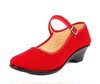 老北京布鞋女鞋 平绒软底红色舞蹈跳舞鞋 礼仪鞋平跟单鞋