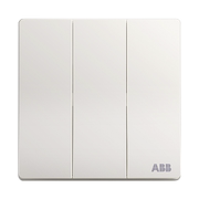 abb开关插座面板轩致无框雅典白色系列三位单控三联开关af123