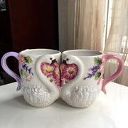 韩版陶瓷情侣杯子 一对可爱马克杯创意潮流水杯 亲人节礼物送女友