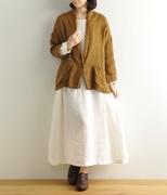 秋款日本原单纯麻(单纯麻)气质，文艺和服领一粒扣披肩式短外套三色