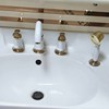 欧式浴室柜铜芯三孔水龙头面盆卫生间冷热分体式三件套四孔龙头