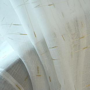 白纱窗帘简约纯色亚麻纱，客厅卧室阳台，透光薄纱帘遮光窗纱成品