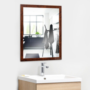 欧式粘贴浴室镜子化妆镜梳妆台洗手间厕所卫生间镜子贴墙壁挂带框