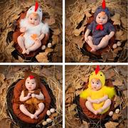 2017鸡年儿童摄影套装新生儿宝，宝贝拍照写真，服饰百天小鸡衣服