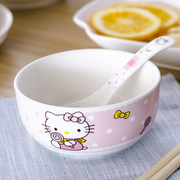 碗碟套装可爱卡通盘子碗具家用饭碗日式餐具陶瓷碗盘碗筷可微波炉