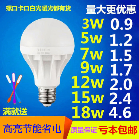 led光源灯泡5w