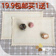 棉麻布艺儿童西餐垫简约日欧美式餐巾布环保(布，环保)水洗蕾丝碗垫