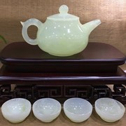 天然岫岩玉石岫玉茶具，茶壶茶杯功夫，茶道用品养生保健雕件摆件