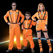 万圣节服装成人男女飞行员演出服饰cosplay儿童男飞行员衣服桔色