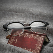 近视黑框眼镜框光学眼镜架 男士女士学生复古半框近视黑框眼镜架