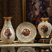 创意结婚礼物家居摆设，复古陶瓷花瓶，客厅三件套酒柜装饰品摆件欧式