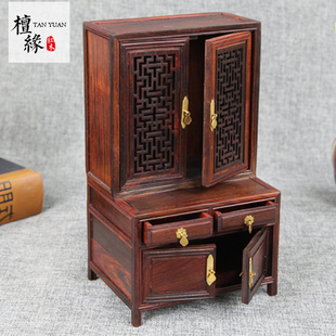 红木质工艺品摆件微型家具高低柜，明清微缩小家具仿古模型柜子橱