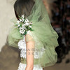 韩国简约遮面素纱新娘结婚婚纱头纱浅绿色摄影造型裸纱