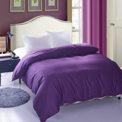 紫色四件套纯棉全棉简约床上用品浪漫紫现代欧式床单式被套淡紫色