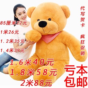 泰迪熊毛绒玩具熊1.6米公仔，大熊女生布娃娃抱抱熊，生日礼物送女友