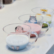Tuuli温泉系列耐热耐高温创意水杯zakka日式早餐牛奶玻璃杯 0.22