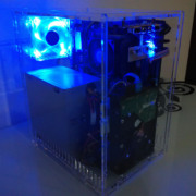 diy亚克力有机玻璃全透明电脑机箱，水晶主机箱个性立式matx全封闭