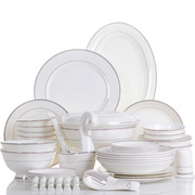 56头骨瓷餐具套装家用碗碟套装西式陶瓷碗筷，盘子欧式创意碗盘组合