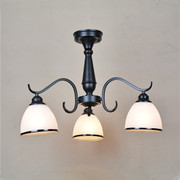 欧式铁艺复古美式简约烤漆灯具，客厅餐厅卧室，8653头吸吊灯
