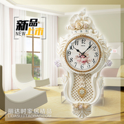 欧式静音时钟挂钟创意装饰客厅超大号挂表卧室石英钟复古电池钟表