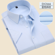 夏季薄款浅蓝色衬衫男短袖商务休闲职业工装半袖白衬衣男寸衫斜纹