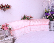 床头罩床头套床头软包玉粉色蕾丝缎面玫瑰皮床头圆床头防尘罩