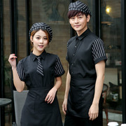 酒店服务员工作服时髦套装男装女时尚火锅店餐厅西餐厅咖啡厅短袖