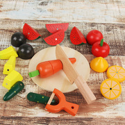 宝宝木制水果蔬菜切切看切切乐磁性，切水果玩具儿童仿真过家家