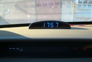 汽车车载电子钟时钟车内外温度电压表多功能改装仪表触摸按键光线