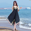 2024大码巴厘岛沙滩裙女夏泰国(夏泰国)海边度假超仙长裙子黑色连衣裙
