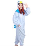 出口澳大利亚蓝色企鹅连体，睡衣卡通动物情侣，家居服长袖加厚演出服