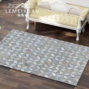 轻奢风日韩简欧式客厅地毯设计师后现代卧室沙发牛皮羊毛地垫定制