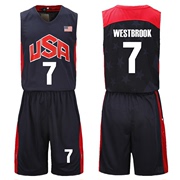 梦十篮球服，美国队球衣usa篮球队服美国队威少球衣，詹姆斯球衣
