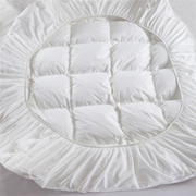 95%1.51.8羽绒床垫子白鹅绒(白鹅绒)床褥防护乳胶，床垫全棉米全鹅绒床笠