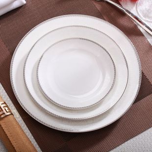 骨瓷餐具家用西餐盘创意平盘景德镇陶瓷器盘子点心盘牛排盘子意面