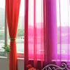 纯色现代飘窗田园雪纺红色白色黄色，紫色窗纱帘成品客厅卧室窗帘纱