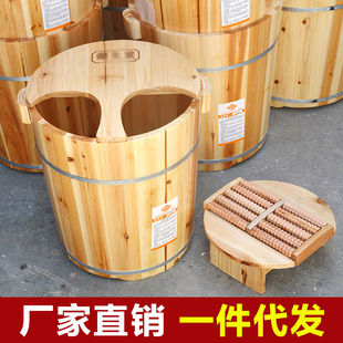 藏生堂40cm加高泡脚木桶，足疗桶足浴桶熏蒸杉木，脚桶藏药泡脚桶加厚