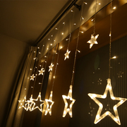 led小彩灯五角星串，节日圣诞霓虹闪灯户外满天星，彩灯房间装饰灯串