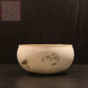 『静雅堂』景德镇瓷器茶具，九段烧妙手燔功单人，杯品茗小鸡图茶杯