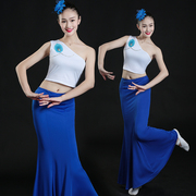 傣族舞蹈服装练功服鱼尾，裙半身裙长裙孔雀舞表演服装，民族演出服